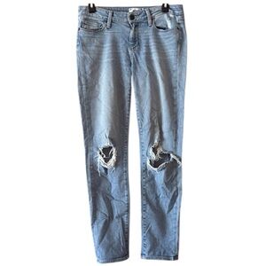 Paige Women’s Skyline Ankle Peg Distressed Jeans Size 28
